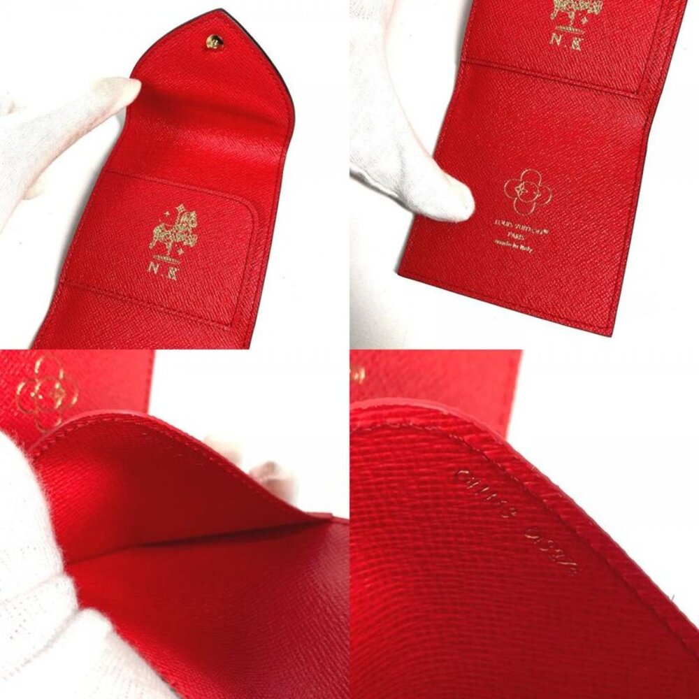 Louis Vuitton Note Cover Pad Pouch Monogram Canvas Brown X Red - Picture 8 of 9